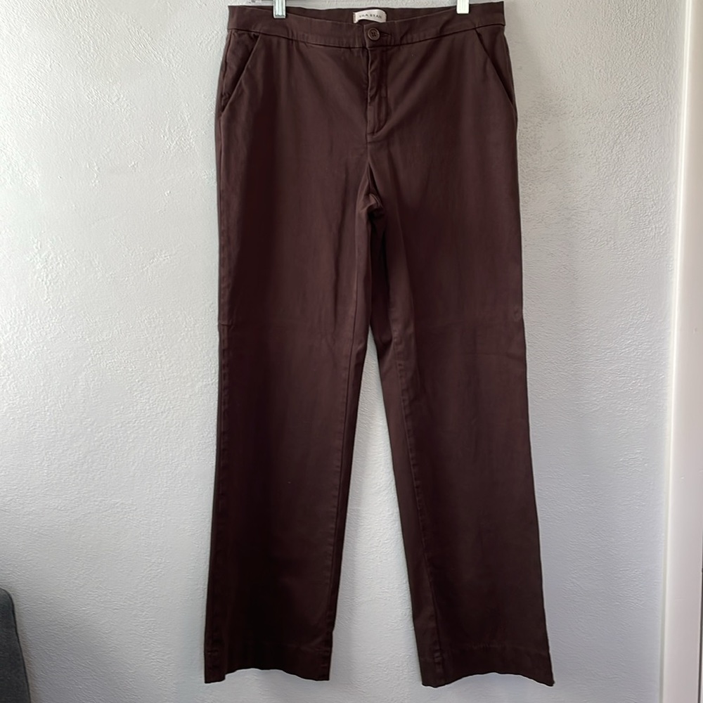 LILA RYAN Giselle Dark Espresso Brown Wide Leg Pants Size‎ 14
